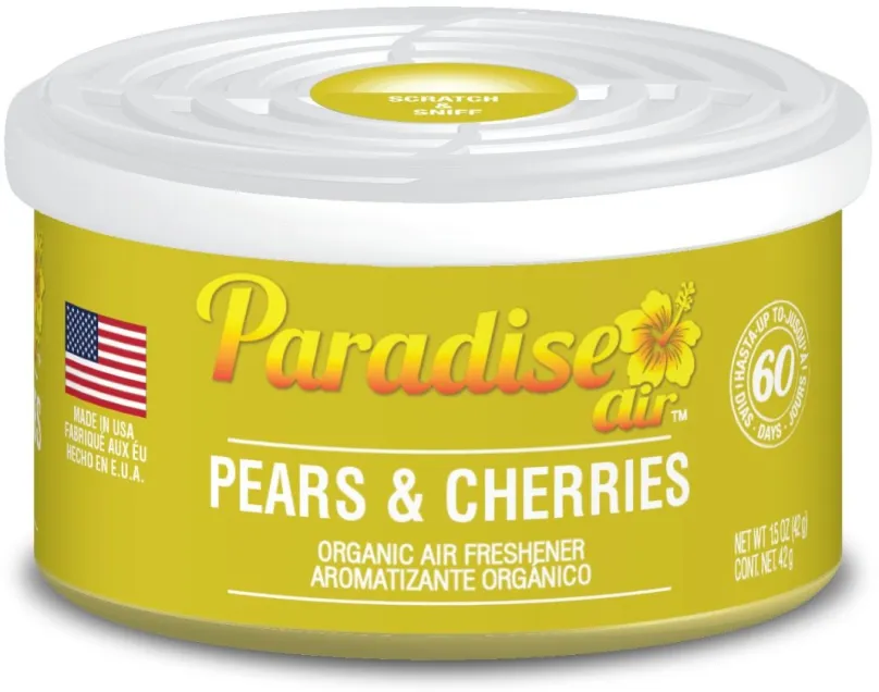 Vôňa do auta Paradise Air Organic Air Freshener, vôňa Pears & Cherries