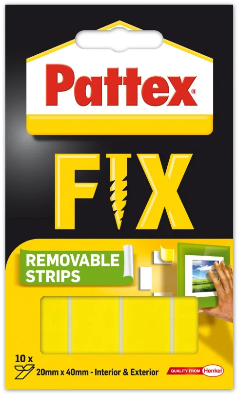 Lepiaca páska PATTEX FIX Obojstranné lepiace prúžky, 20x 40 mm, 10 ks