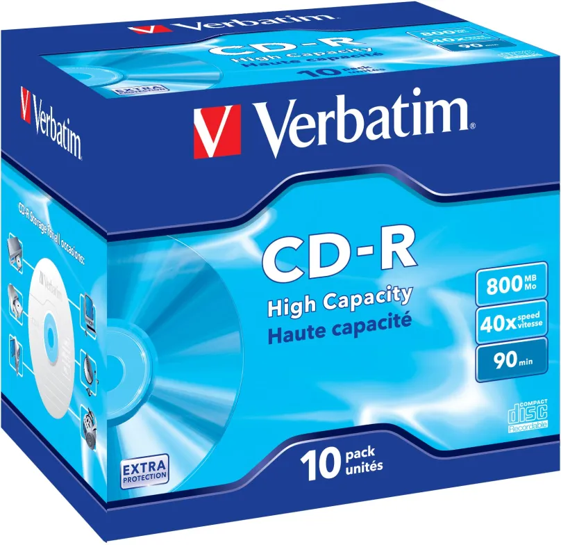 Médiá VERBATIM CD-R 800MB, 40x, šperk case 10 ks