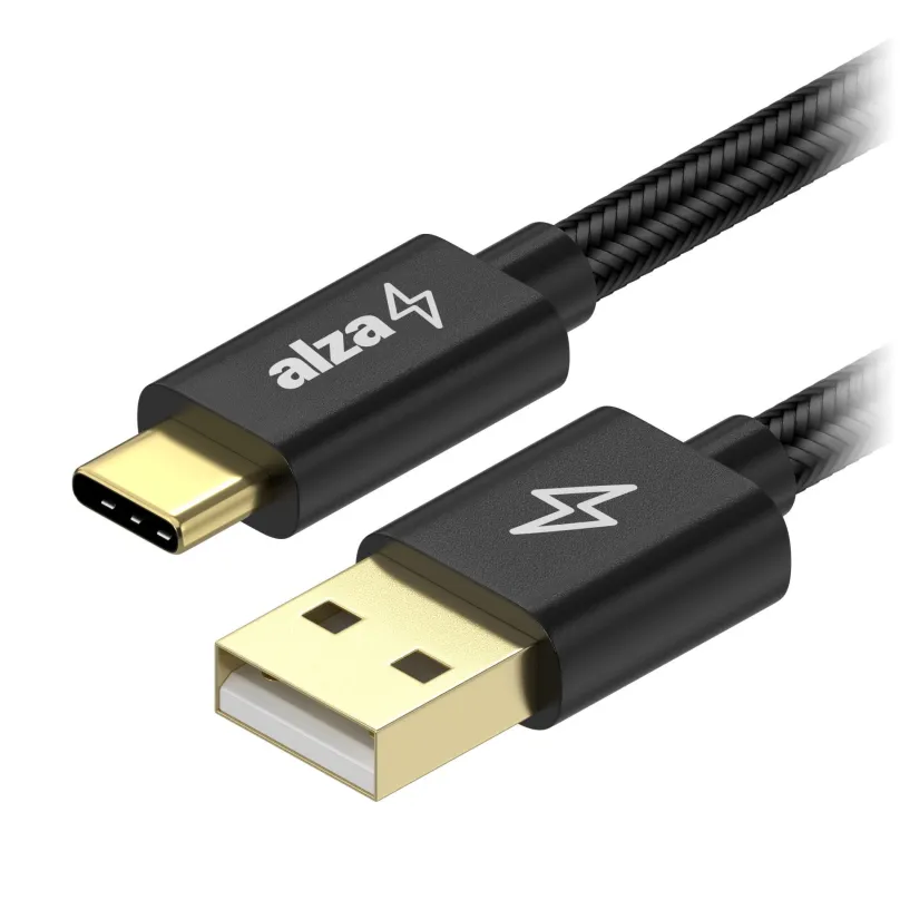 Dátový kábel AlzaPower AluCore Charge 2.0 USB-C 3m čierny