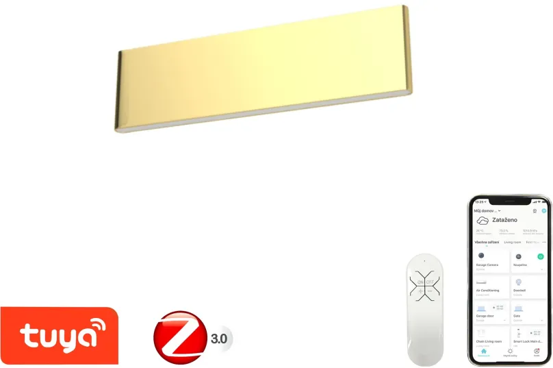 LED svetlo IMMAX NEO LISTON Smart nástenné svietidlo 29cm 8W zlaté Zigbee 3.0