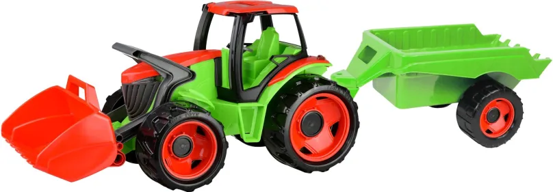 Auto Lena Traktor s lyžicou as vozíkom, červeno zelený