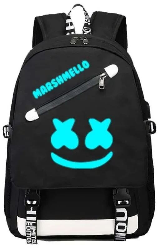 Batoh MDS Cestovný batoh SMILE s USB a micro jack výstupom - žiariaci v tme