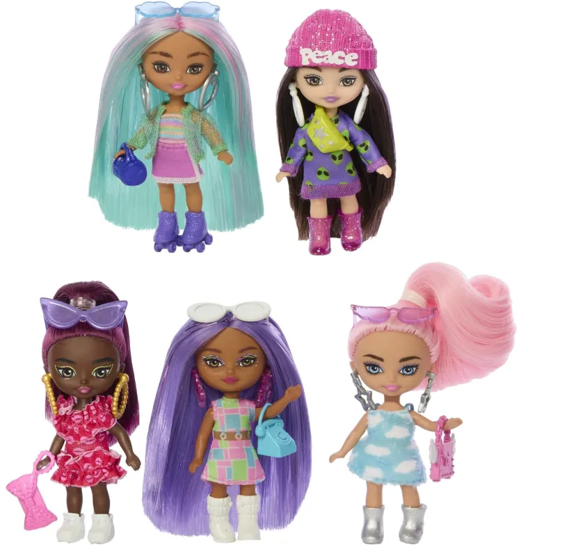 Bábika Barbie Extra Mini Minis Sada 5 ks bábik