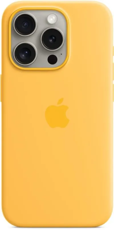 Kryt na mobil Apple iPhone 15 Pre Silikónový kryt s MagSafe sorbetovo oranžový