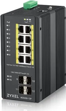 Switch Zyxel RGS200-12P, desktop, 8x RJ-45, 4x SFP, L2, Power over Ethernet (PoE), QoS (Qu