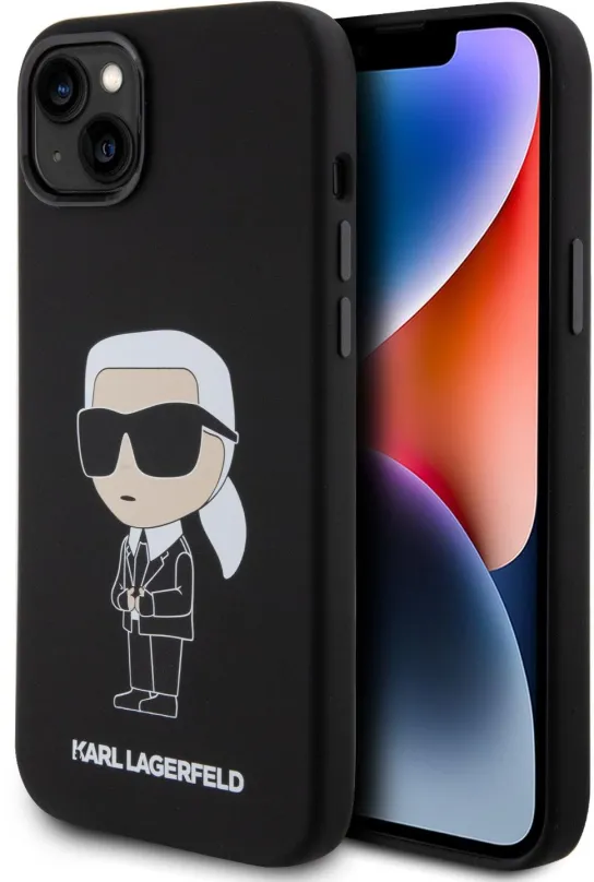 Kryt pre mobil Karl Lagerfeld Liquid Silicone Ikonik NFT Zadný Kryt pre iPhone 15 Plus Black