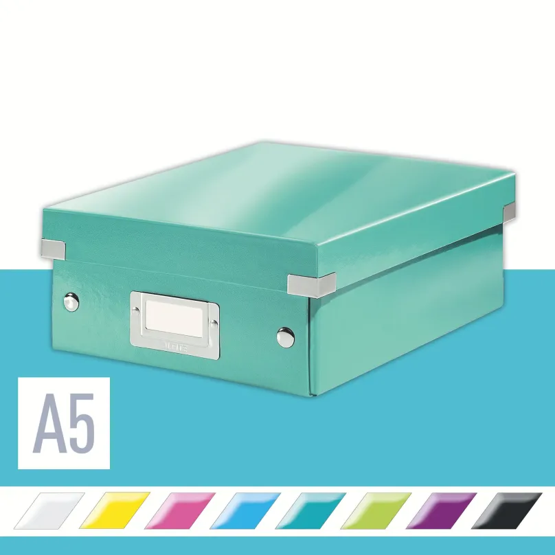 Archivačná krabica LEITZ WOW Click & Store A5 22 x 10 x 28.2 cm, ľadovo modrá