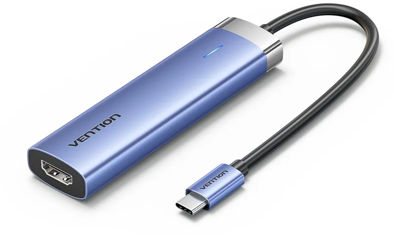 Replikátor portov Vention 5-in-1 USB-C na HDMI/3xUSB 3.0/PD100W Blue Aluminum Alloy Type