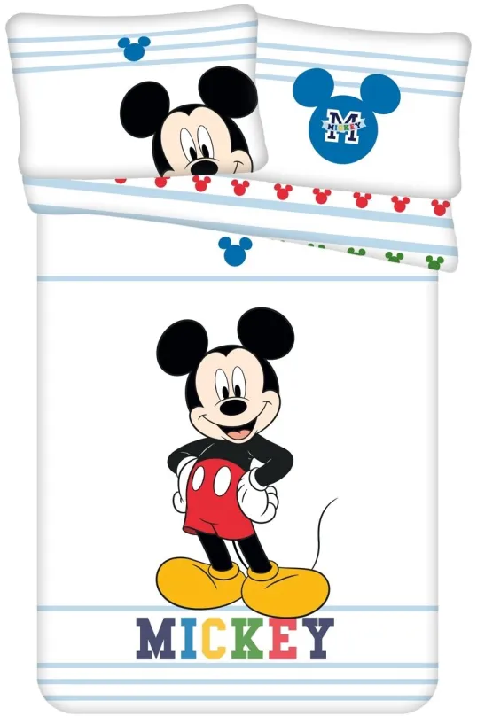 Detské obliečky Jerry Fabrics Disney Mickey "Colors" baby 100x135, 40x60 cm