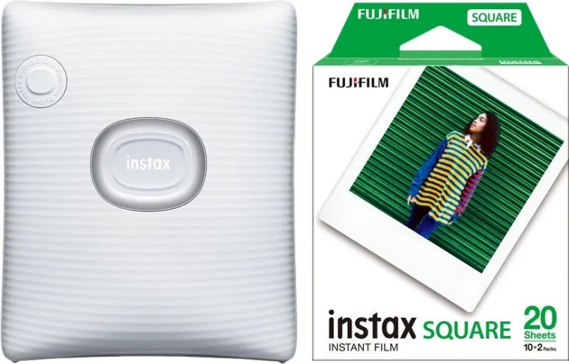 Set Fujifilm instax SQ Link White + Fujifilm instax Square film 20ks fotiek