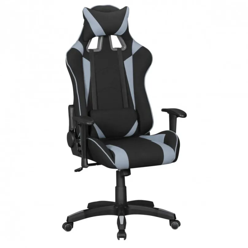 Herná stolička BRÜXXI Scorel, textilná poťahovina, čierna/sivá