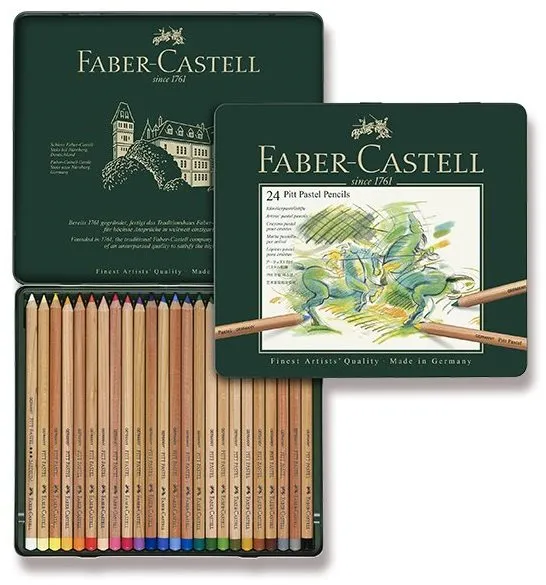 Pastelky Pastelky FABER-CASTELL Pitt Pastell v plechovej krabičke, 24 farieb
