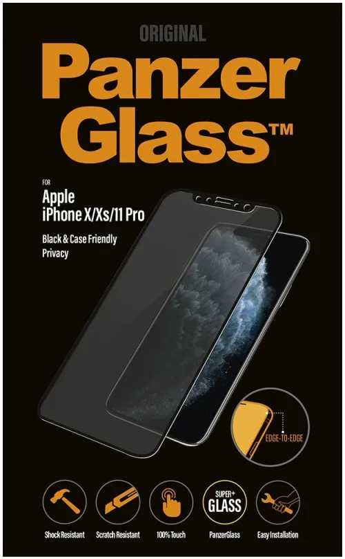 Ochranné sklo PanzerGlass Edge-to-Edge Privacy pre Apple iPhone X / XS / 11 Pro čierne
