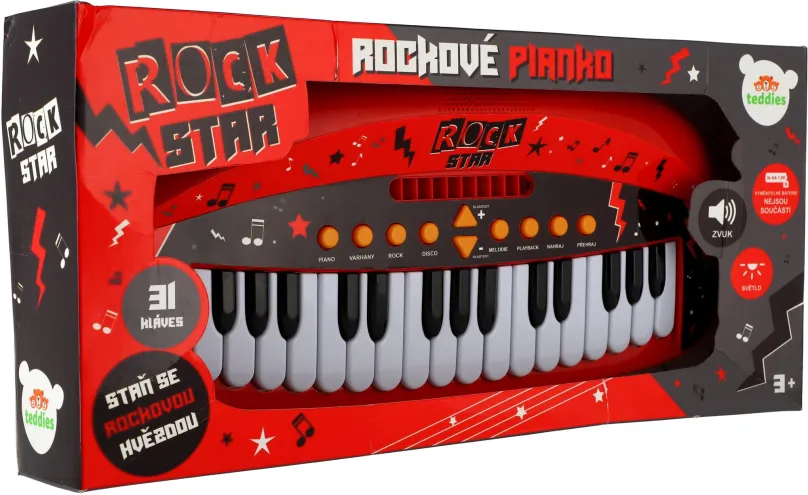 Detské klávesy Teddies Piano Rock Star 31 kláves