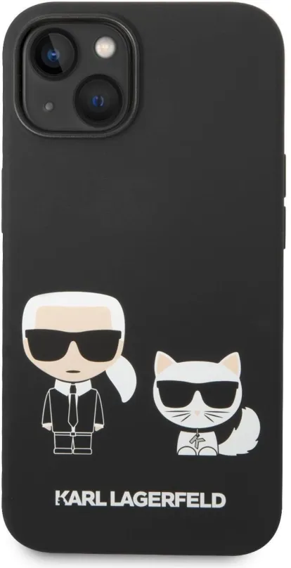 Kryt pre mobil Karl Lagerfeld and Choupette Liquid Silicone Zadný Kryt pre iPhone 14 Plus Black