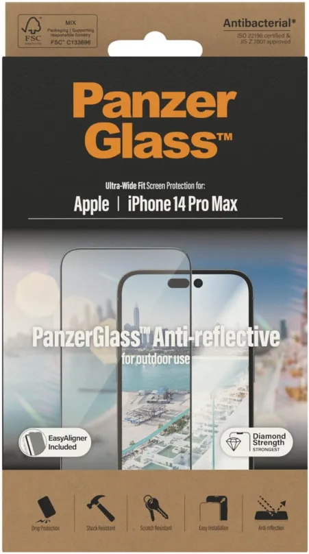 Ochranné sklo PanzerGlass Apple iPhone 14 Pro Max s Anti-reflexnou vrstvou a inštalačným rámčekom