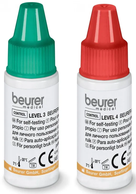 Roztok Beurer 464.16, kontrolný roztok L3 + L4, 2x 4ml, pre modely Beurer GL44/GL50