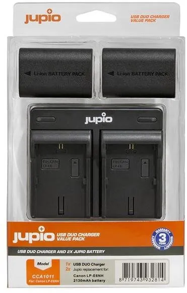 Batéria pre fotoaparát Jupio 2x LP-E6NH 2130 mAh + Dual Charger pre Canon