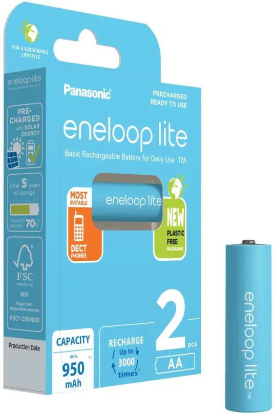 Nabíjacie batérie Panasonic eneloop lite AA 950mAh 2ks