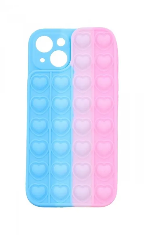 Kryt na mobil TopQ Heart Pop It iPhone 13 silikón modro-ružový 67969