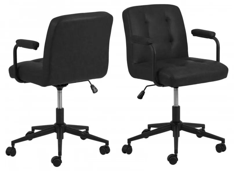Kancelárska stolička DESIGN SCANDINAVIA Cosmo, syntetická koža, čierna