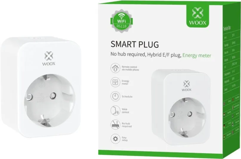 Chytrá zásuvka WOOX R6118 Smart Plug EU E/F Schucko 16A with Energy Monitor, ovládaná cez