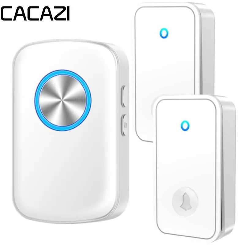 Zvonček CACAZI FA28 Bezdrôtový bezbatériový zvonček - 1x prijímač + 2x tlačidlo - biely