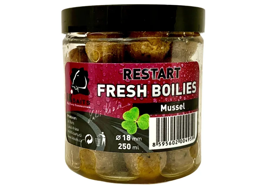 LK Baits Fresh Boilies Reštart Mussel 250ml 18mm