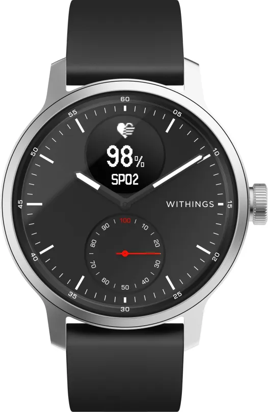 Chytré hodinky Withings Scanwatch 42mm - Black, s EKG, meraním tepovej frekvencie, oxymetr