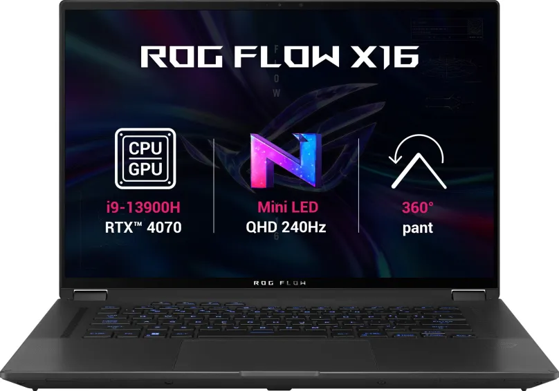Herný notebook ASUS ROG Flow X16 GV601VI-NEBULA016W Off Black kovový