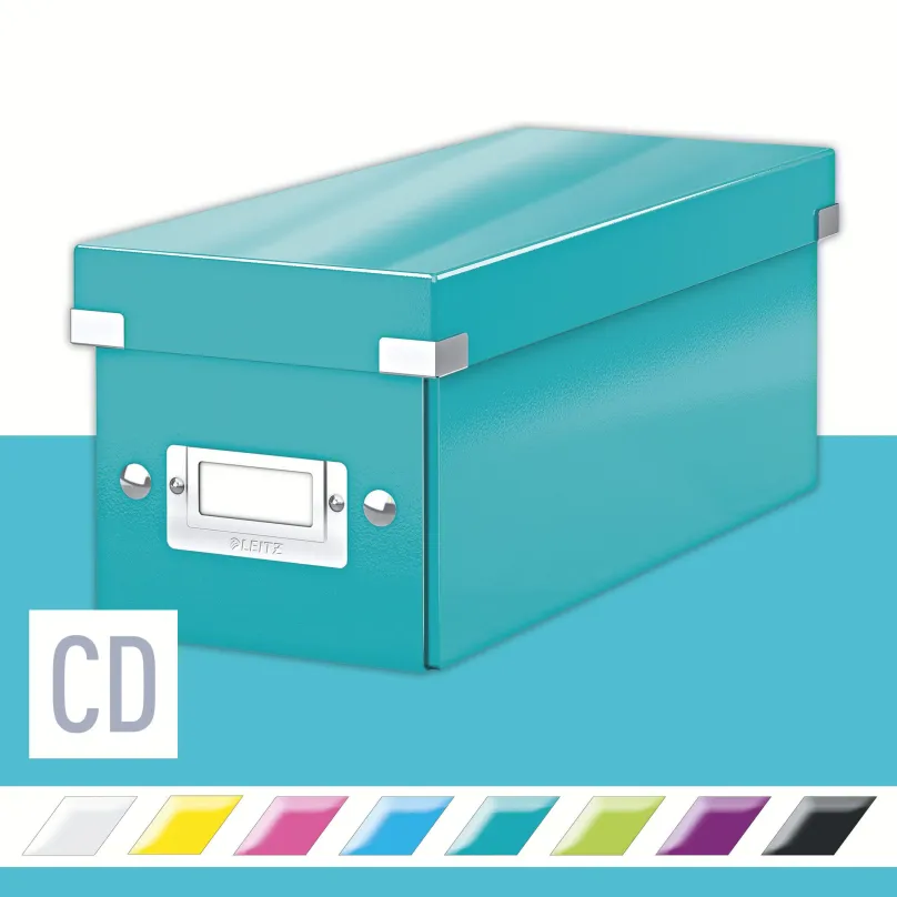 Archivačná krabica LEITZ WOW Click & Store CD 14.3 x 13.6 x 35.2 cm, ľadovo modrá
