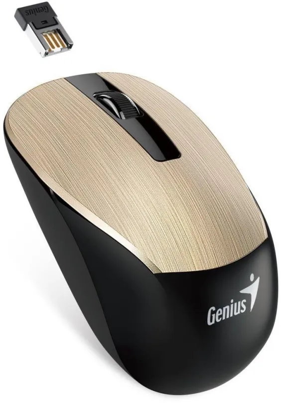 Myš Genius NX-7015 zlatá, bezdrôtová, optická, symetrická, pripojenie cez bezdrôtový USB