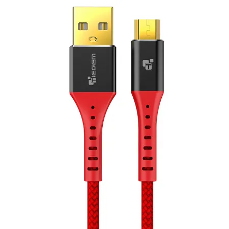 Dátový kábel TIEGEM USB - Micro USB, červený, 30cm