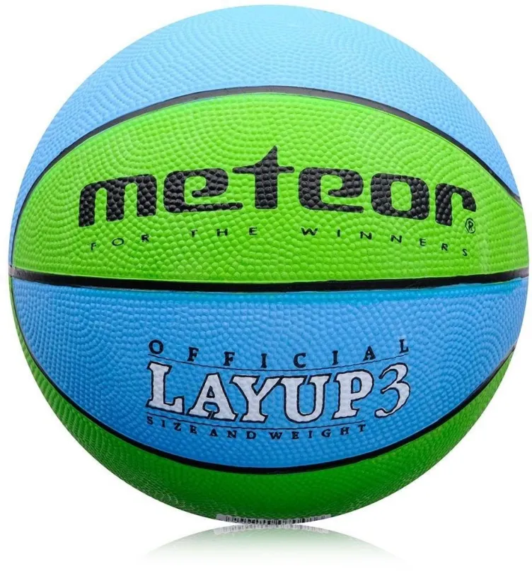 Basketbalová lopta Meteor Layup veľ. 3, modro-zelená