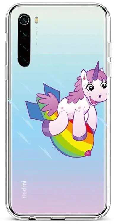 Kryt na mobil TopQ Xiaomi Redmi Note 8 silikón Flying Unicorn 44587