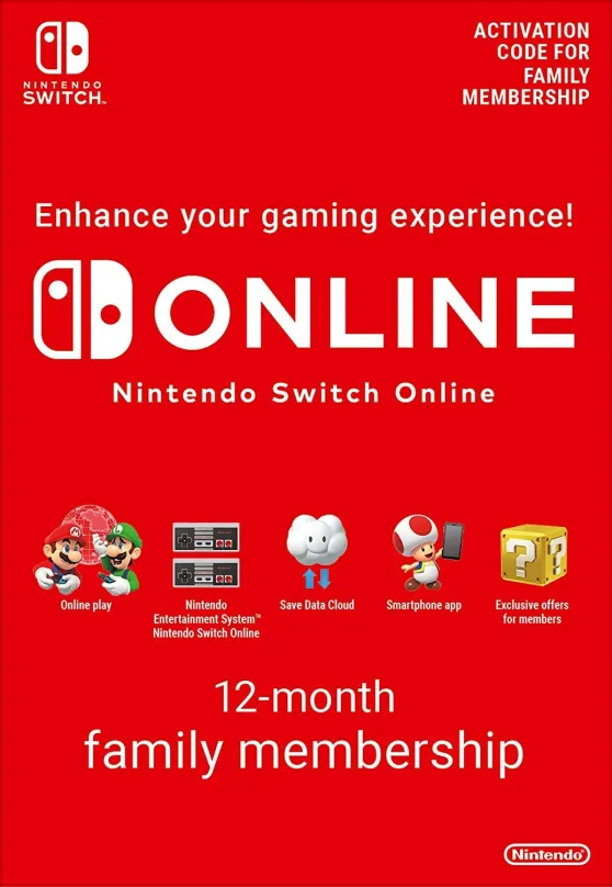 Dobíjacia karta 365 Days Online Membership (Family) - Nintendo Switch Digital