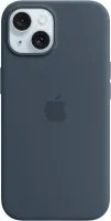 Kryt na mobil Apple iPhone 15 Silikónový kryt s MagSafe búrkovo modrý