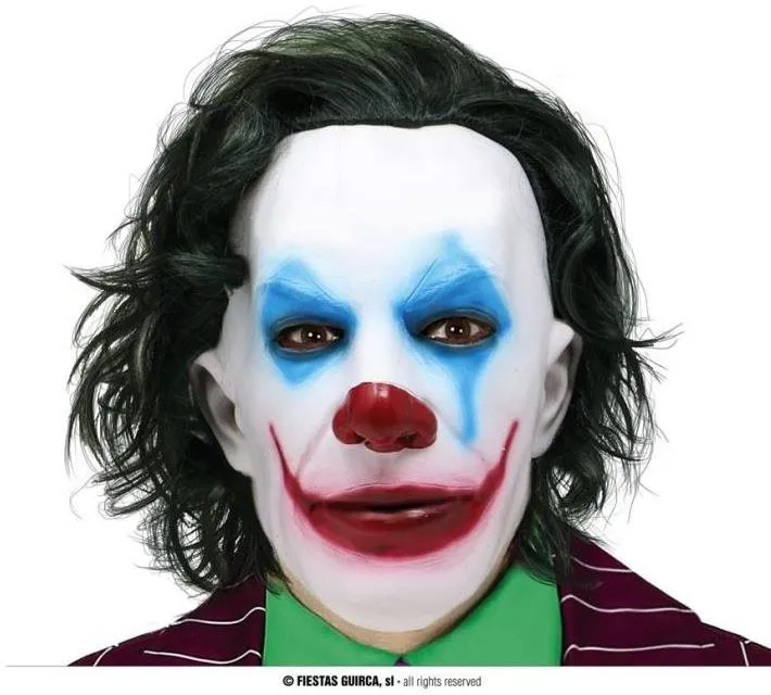Karnevalová maska Guirca Maska na Halloween s vlasmi, The Joker