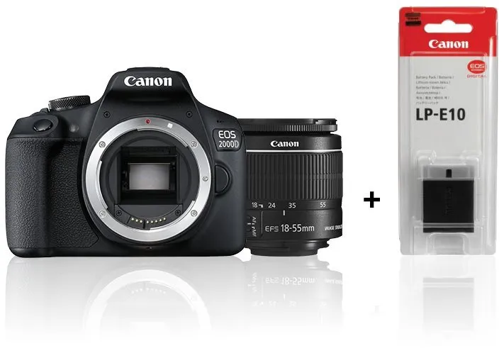 Digitálny fotoaparát Canon EOS 2000D + EF-S 18-55 mm f/3.5-5.6 IS II + LP-E10