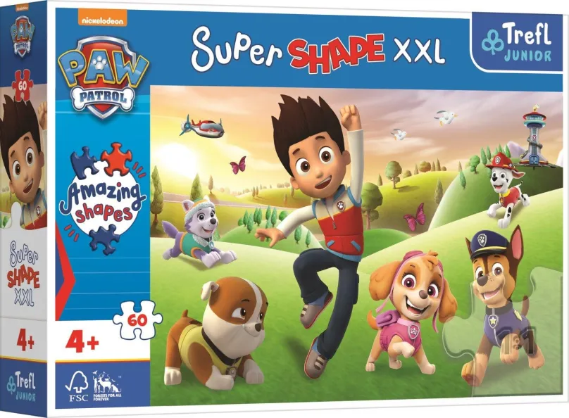 Puzzle Trefl Puzzle Super Shape XXL Tlapková patrola: Usmievaví psíkovia 60 dielikov