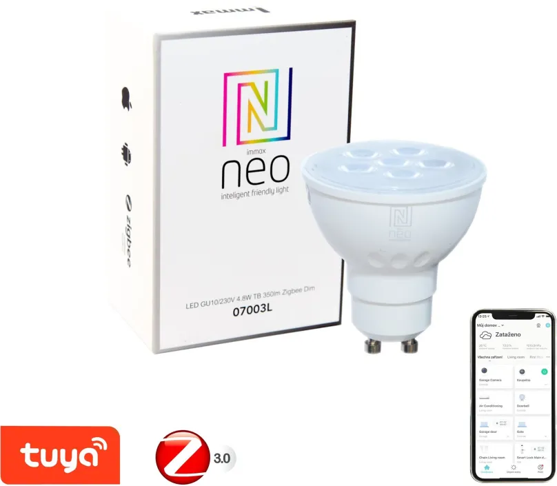 LED žiarovka Immax Neo GU10 4,8W teplá biela, stmievateľná, Zigbee 3.0