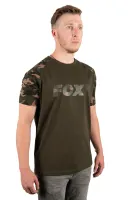 FOX Tričko Raglan Khaki/Camo Sleeve T-Shirt S