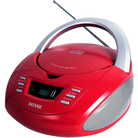 Denver TCU-211 RED Boombox s FM rádiom/CD/USB vstupom