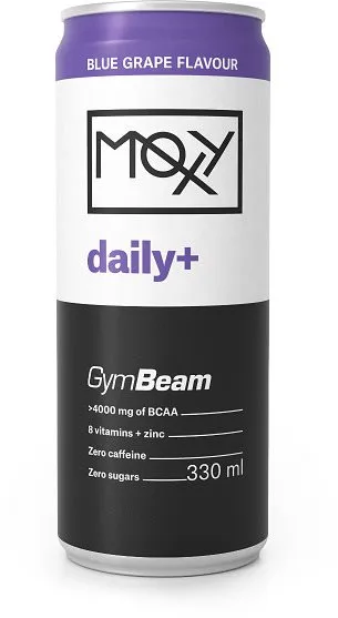 Aminokyseliny GymBeam MOXY daily+ 330 ml, modré hrozno, BCAA, príchuť hrozno, balenie o ob