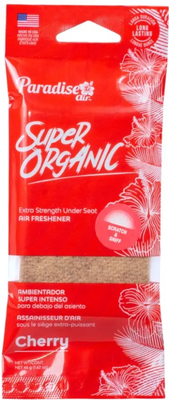 Vôňa do auta Paradise Air Super Organic Air Freshener, vôňa Cherry