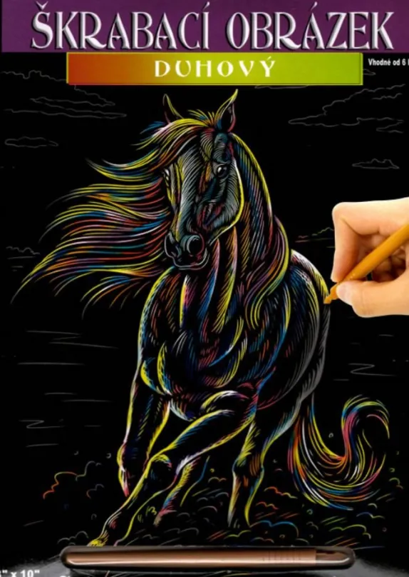 ARTLOVER Škrabací obrázok dúhový Kôň s hrivou 20x25cm