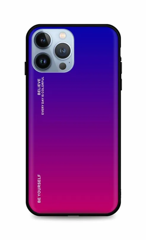 Kryt na mobil TopQ LUXURY iPhone 13 Pro Max pevný dúhový fialový 65580