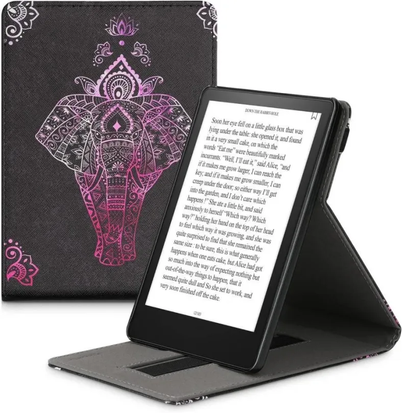 Púzdro na čítačku kníh KW Mobile - Elephant Sketch - KW5626410 - púzdro pre Amazon Kindle Paperwhite 5 (2021) - viacfarebný