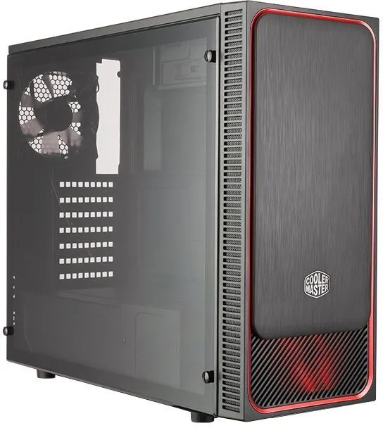 Počítačová skriňa Cooler Master MasterBox E500L červená s priehľadnou bočnicou
